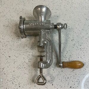 PORKERT No. 5 Cast Aluminum Hand Meat Grinder | Heavy Duty | Wood Handle